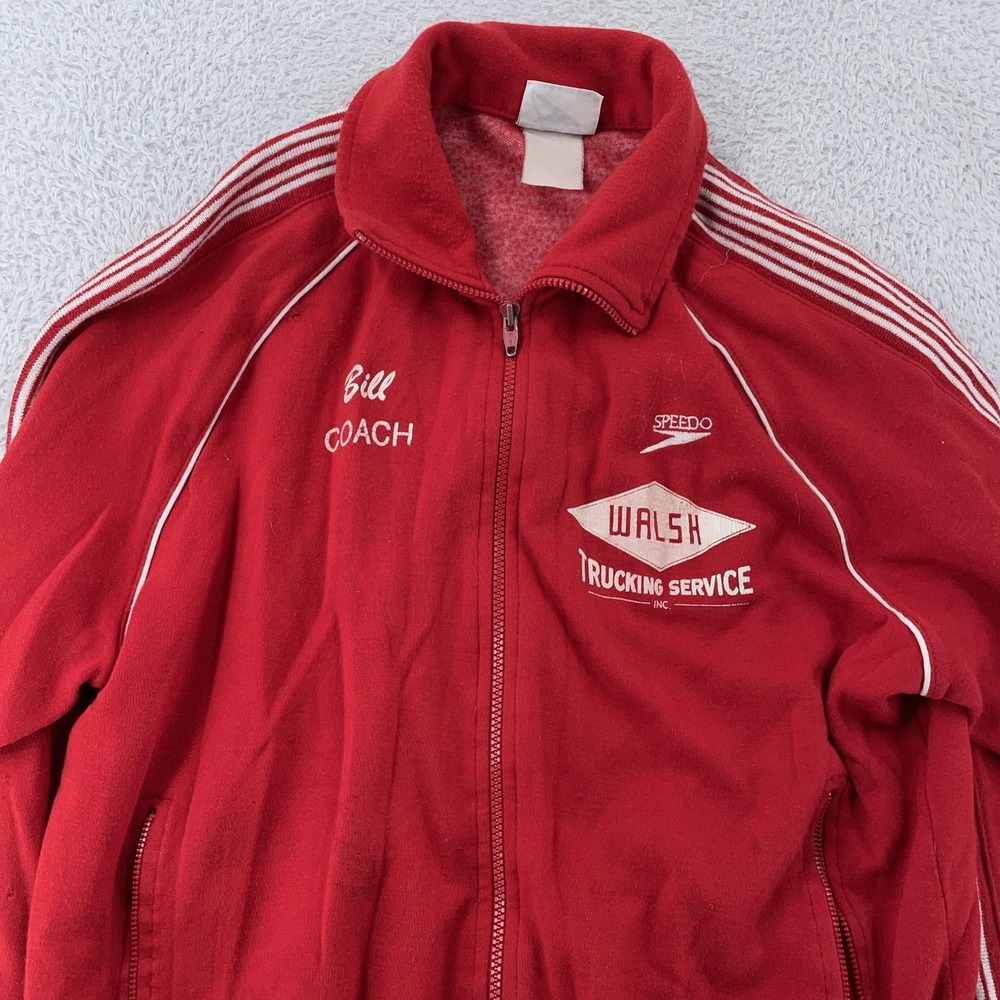 Vintage 1983 Massena New York Hockey Speedo Jacket Small Track Warm Up 80s